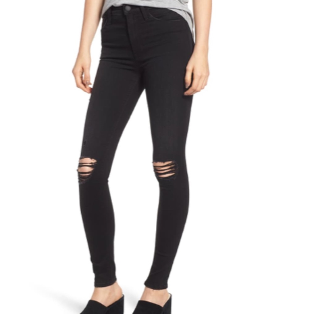 Hudson Jeans Collin Skinny Black Ripped 27